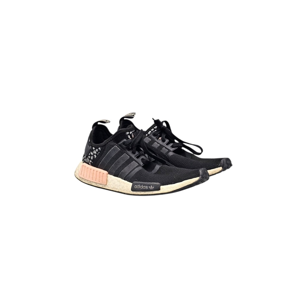 Adidas Womens NMD R1 Black Leopard Animal Print Sneakers FZ1017 Size 8.5 US